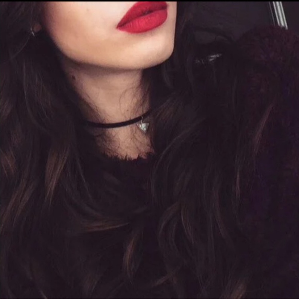 Punk Short Black Velvet Choker Necklace.